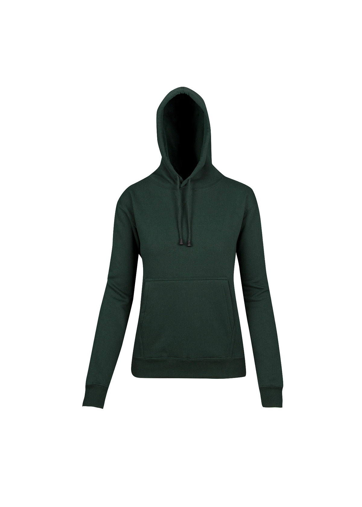 Ladies Kangaroo Pocket Bottle Green Hoodie
