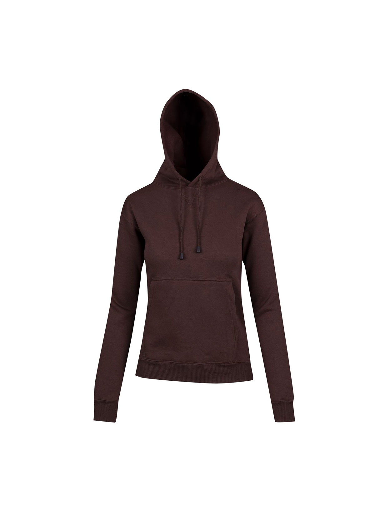 Ladies Kangaroo Pocket Brown Hoodie