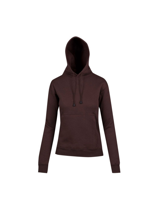 Ladies Kangaroo Pocket Brown Hoodie