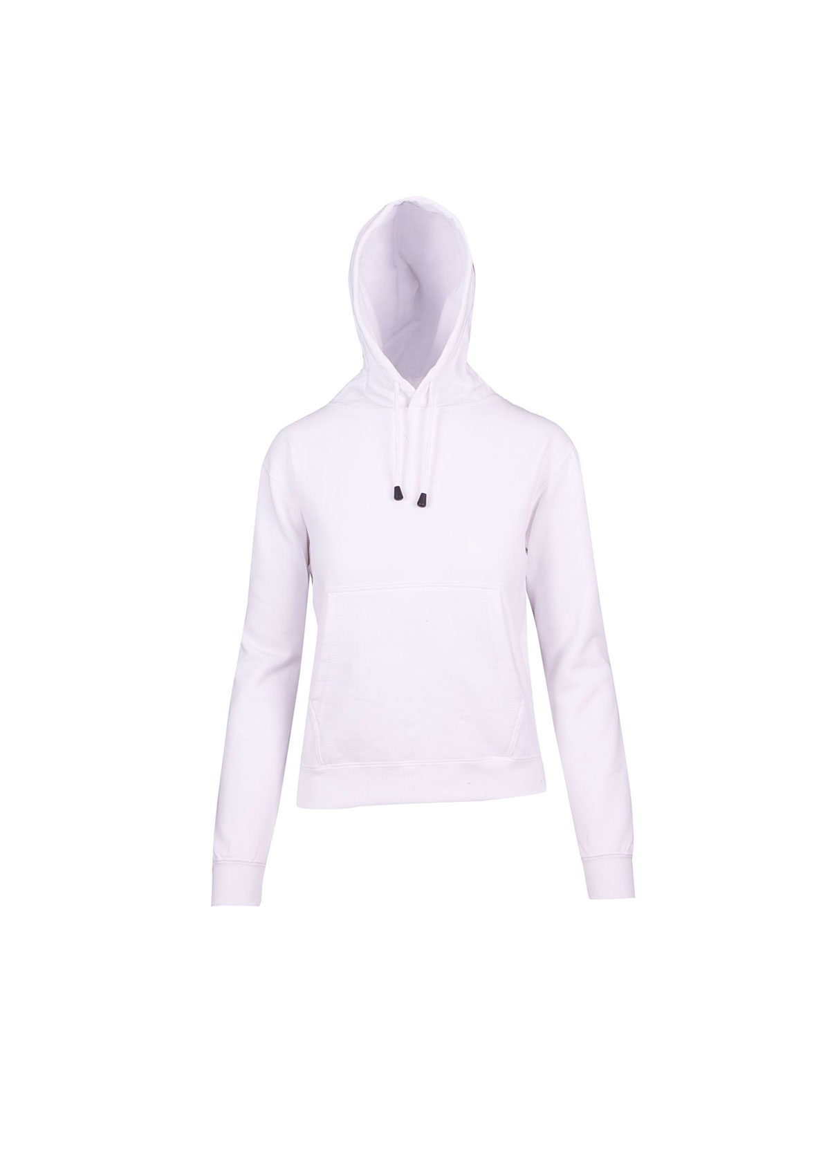 Ladies Kangaroo Pocket White Hoodie