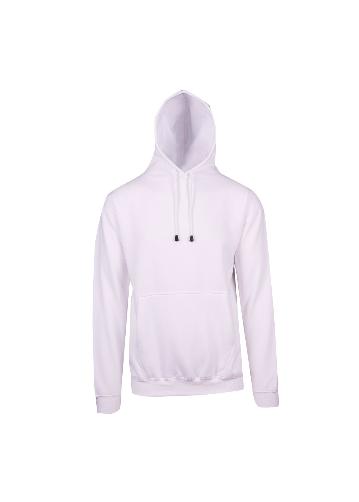 Men Kangaroo Pocket White Hoodie