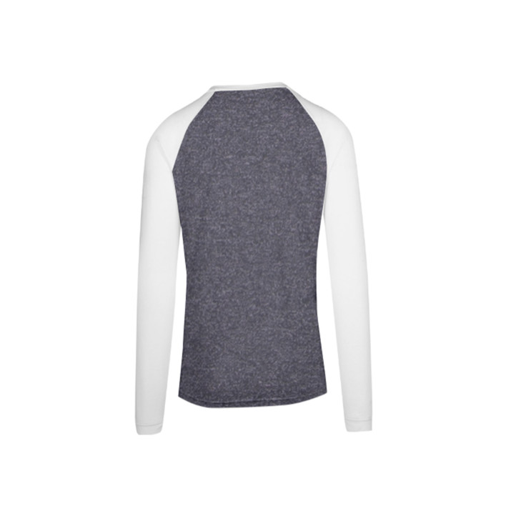 Men Long Sleeve Navy Heather Tees