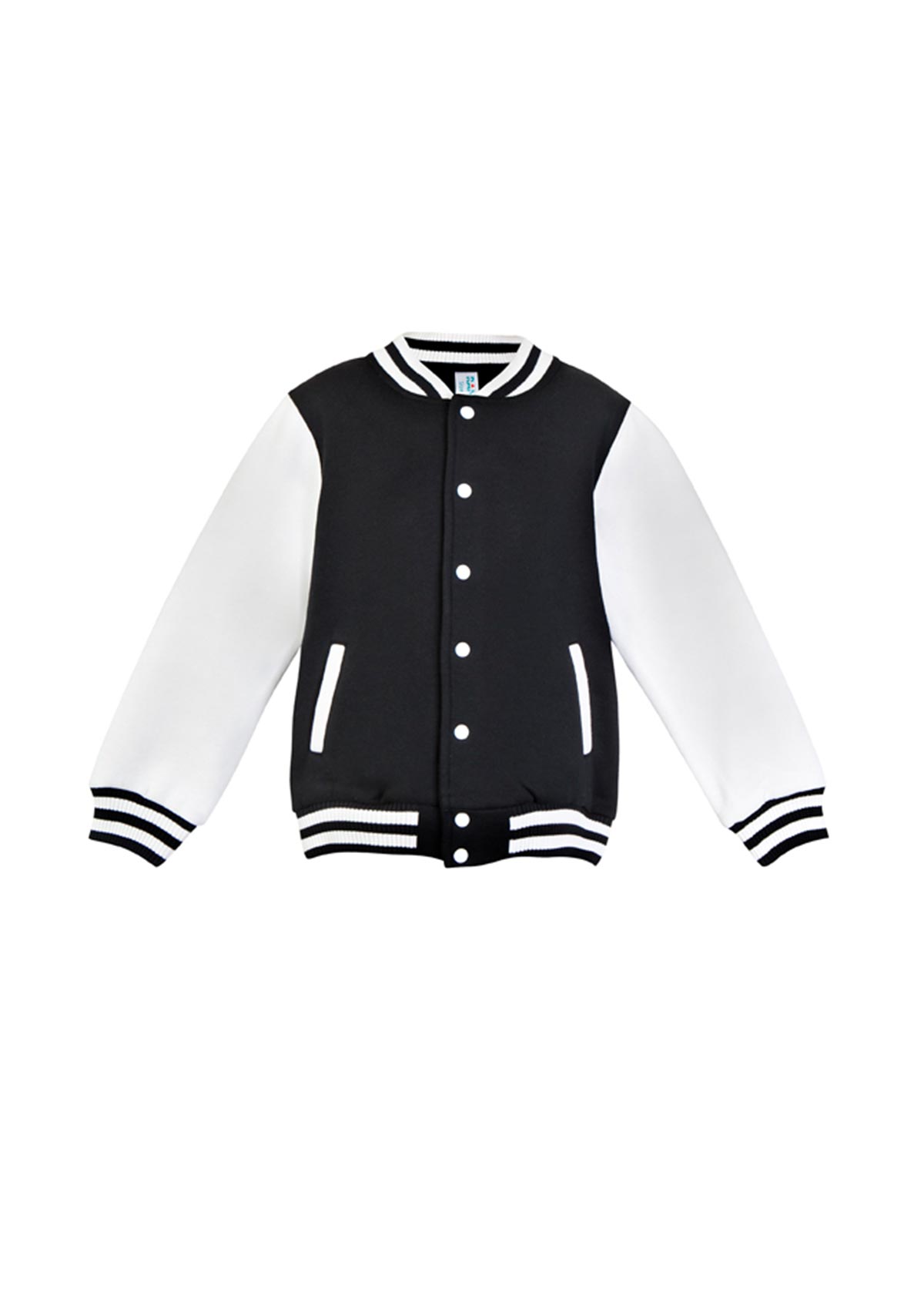 Kids Black White Varsity Jacket
