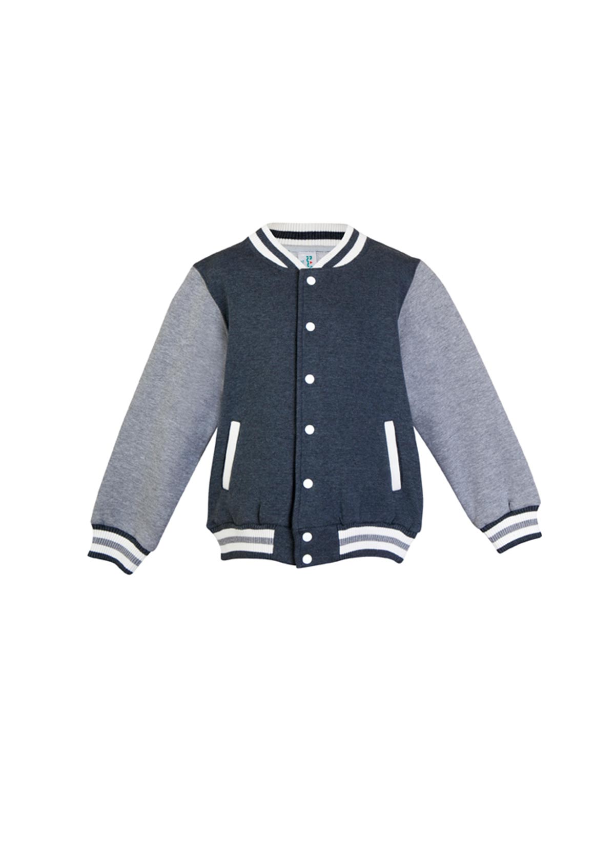 Kids Dark Marl Grey Marl Varsity Jacket