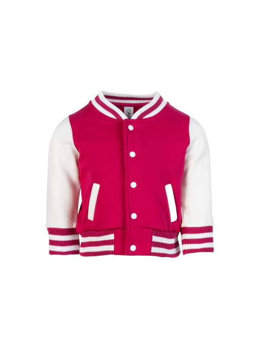 Kids Hot Pink Varsity Jacket