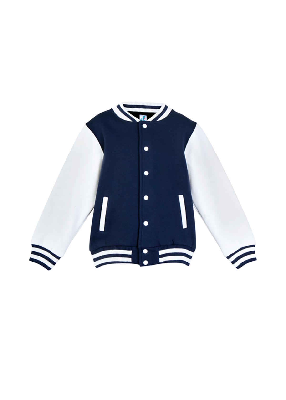 Kids Navy White Varsity Jacket