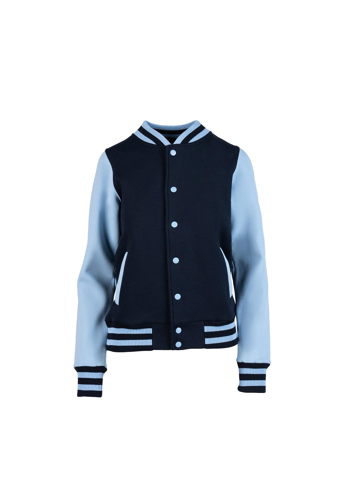 Women Navy Sky Varsity Jacket