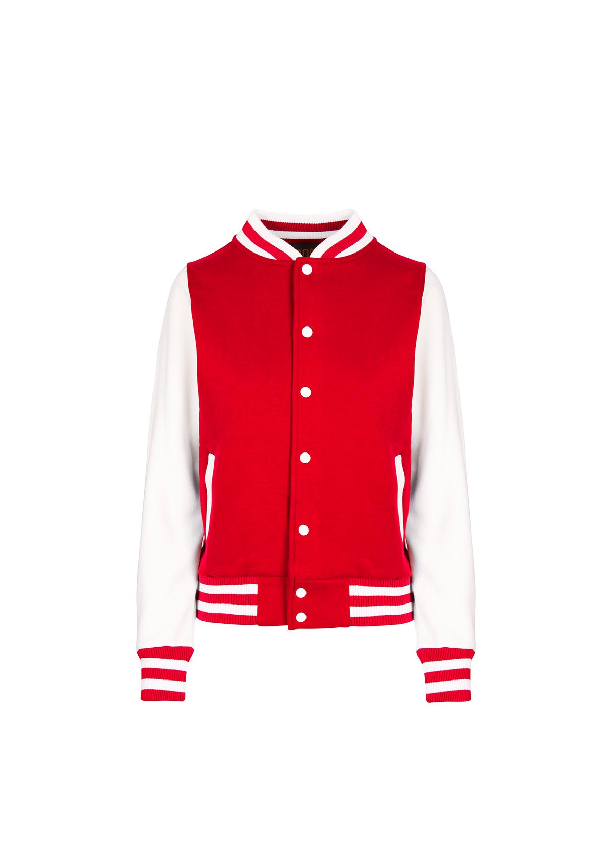 Women Red White Varsity Jacket