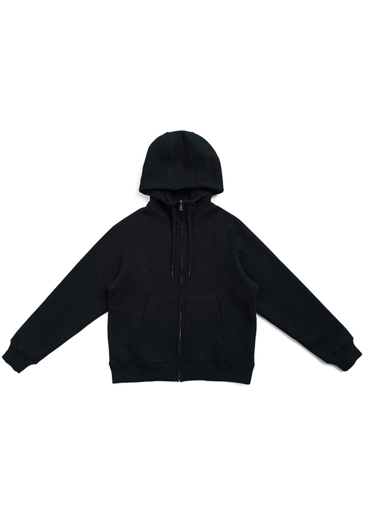 Womens Cotton Care Black Zipper Hoodie