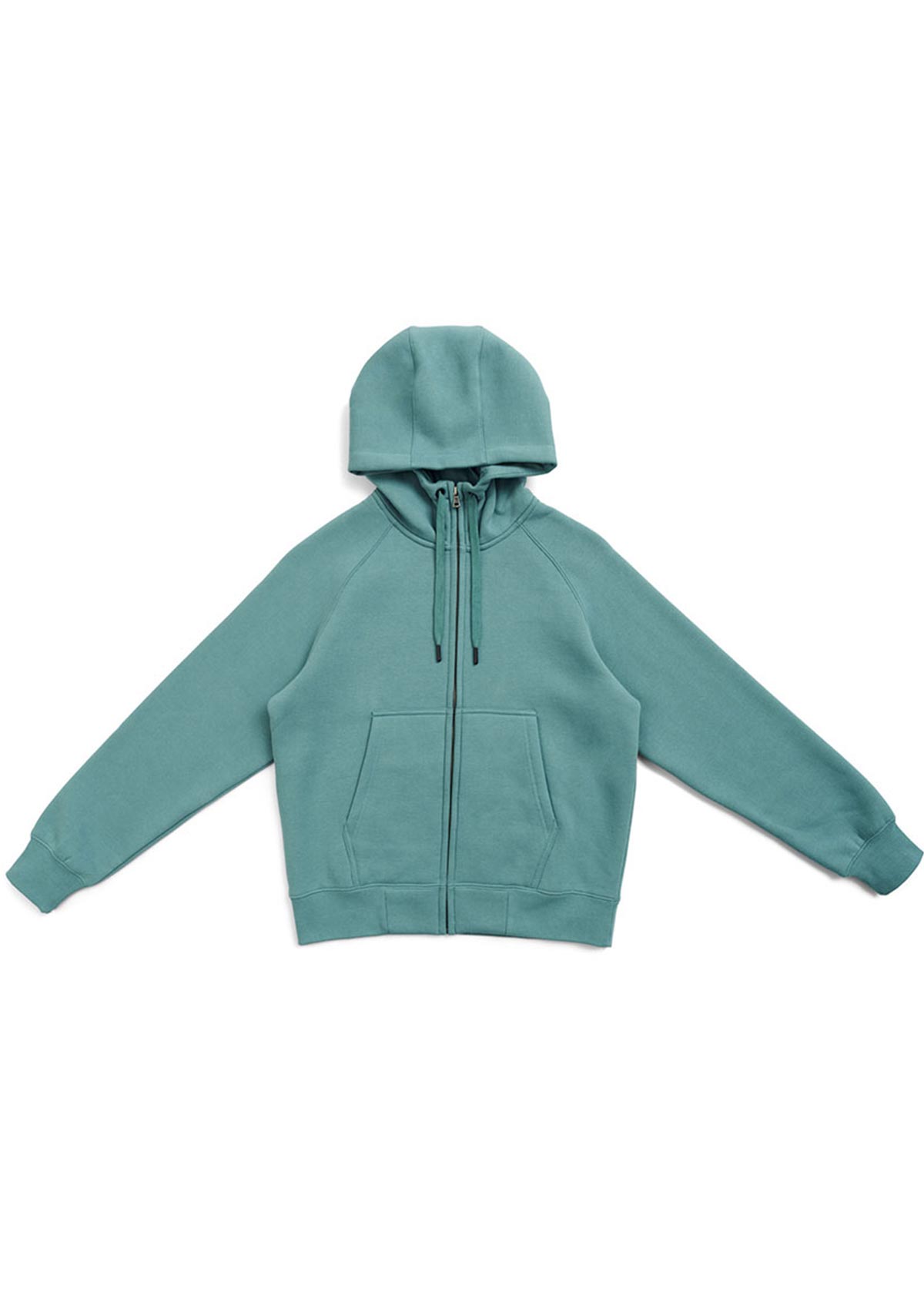 Womens Cotton Care Slate Green Zipper Hoodie