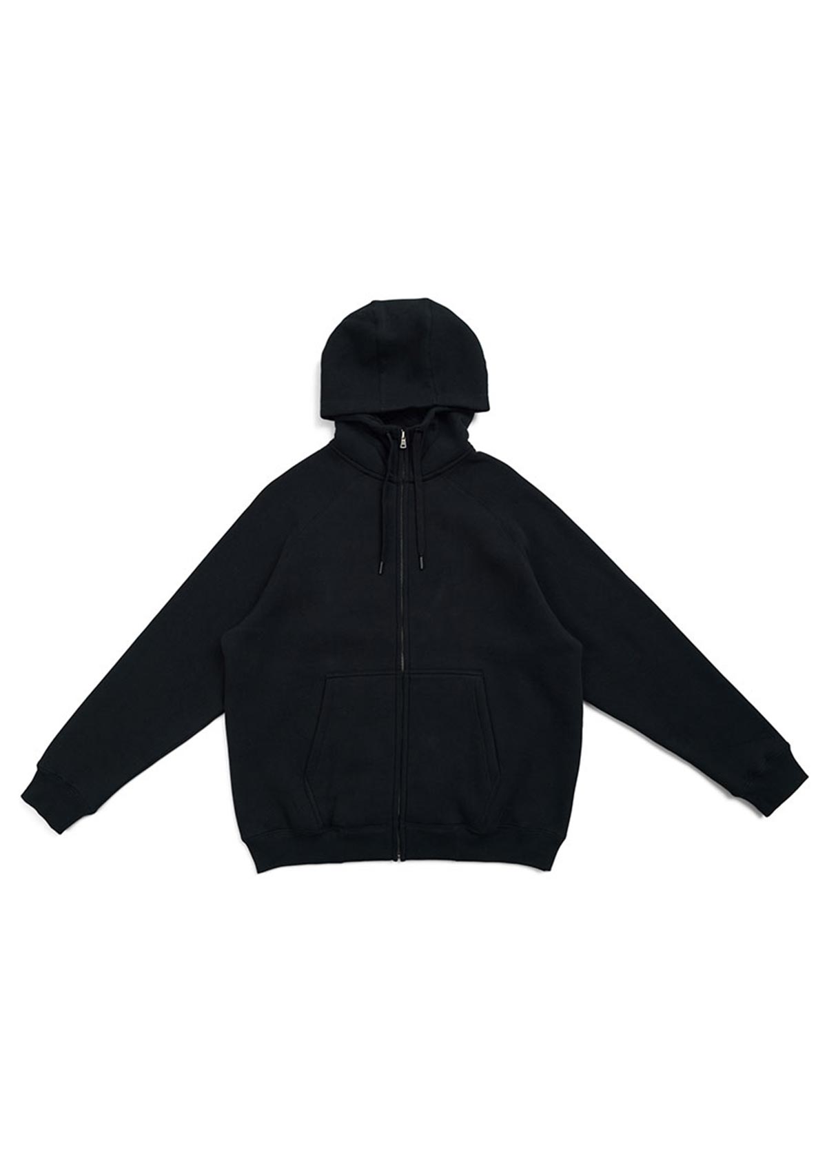 Mens Cotton Care Black Zipper Hoodie