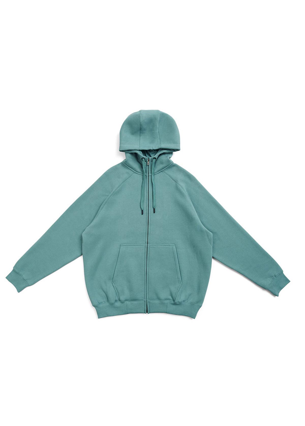Mens Cotton Care Slate Green Zipper Hoodie