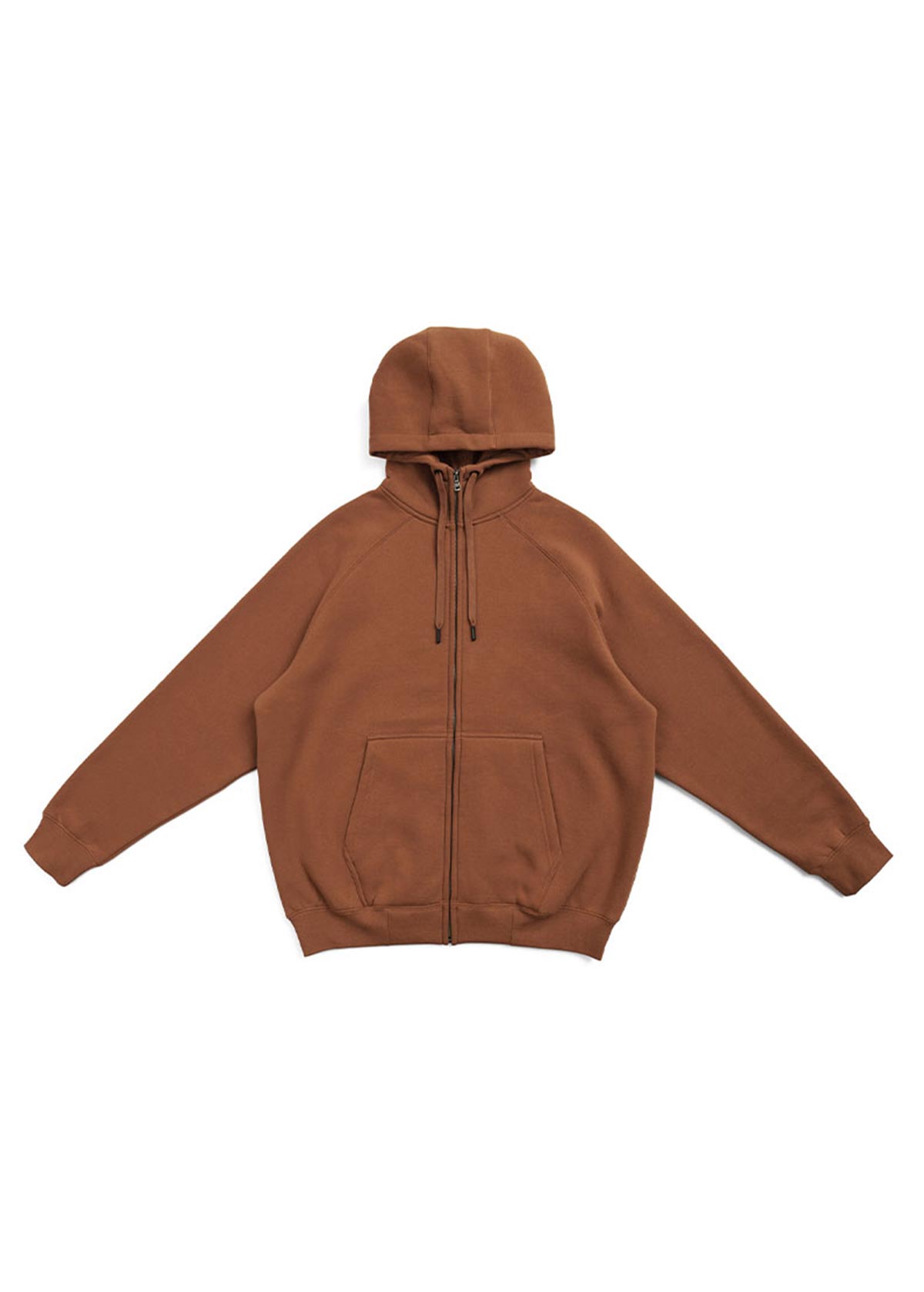 Mens Cotton Care Brown Zipper Hoodie